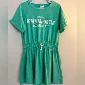 Zara | Dresses | Zara Girls Mint Green Elastic Waist Short Sleeve Tshirt  Dress Size 7 | Poshmark
